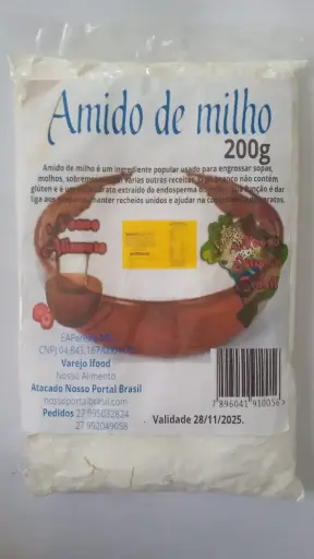 Amido de milho Nosso Alimento 200g - Caixa 20x200g